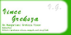 vince greksza business card
